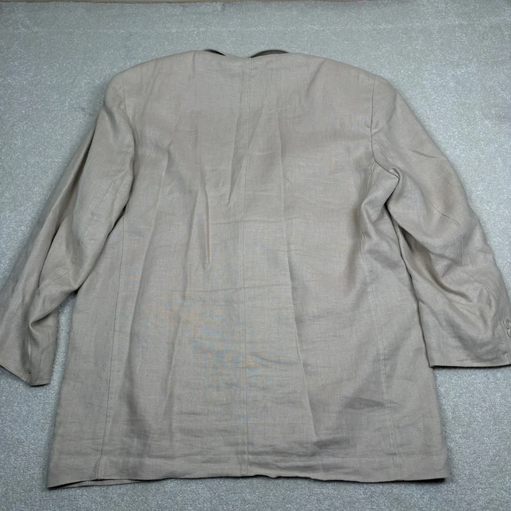 Alan Flusser Mens Beige 100% Linen Two Button Sport Coat Blazer Size M